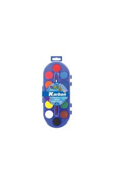 Karbon Farby akwarelowe Plastic Box 12 kolorw