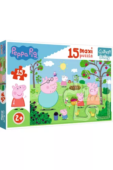 Puzzle maxi 15 el. Peppa w ogrodzie Trefl