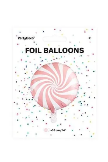 PartyDeco Balon foliowy Cukierek jasny r�owy 35cm
