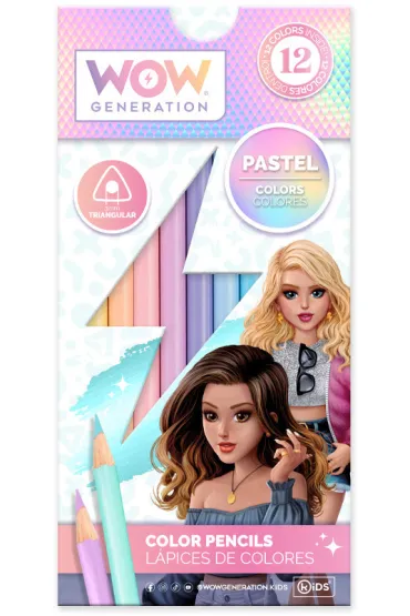 KIDS EUROSWAN Zestaw pi�mienniczy - kredki + o��wki + zeszyt WOW g�adki