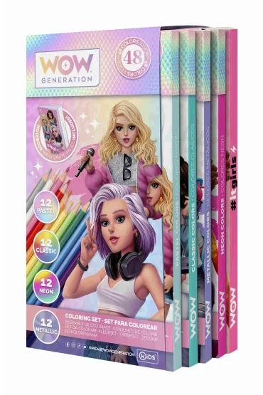 KIDS EUROSWAN Zestaw pi�mienniczy - kredki + o��wki + zeszyt WOW g�adki