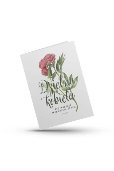 Kartka sk�adana - Dzielna kobieta - kwiat