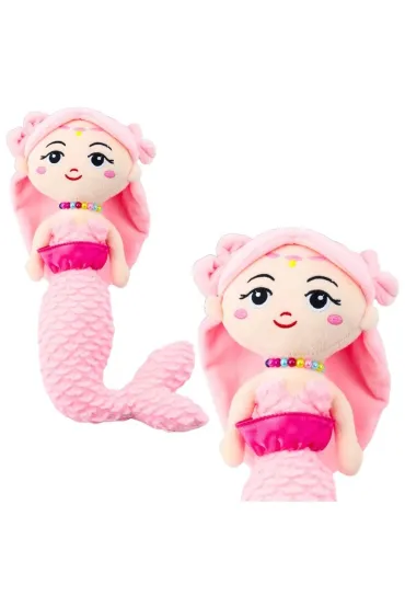 Syrenka pluszowa z koralami r�owa 32cm LeanToys