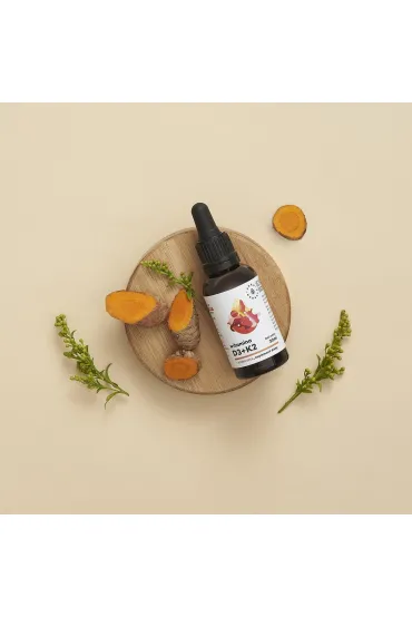 Aura Herbals Witamina D3 (2000 IU) + K2mk7 z ekstraktem z kurkumy NovaSOL Suplement diety 30 ml