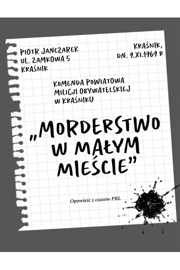 eBook Morderstwo w ma�ym mie�cie mobi epub - Piotr Janczarek