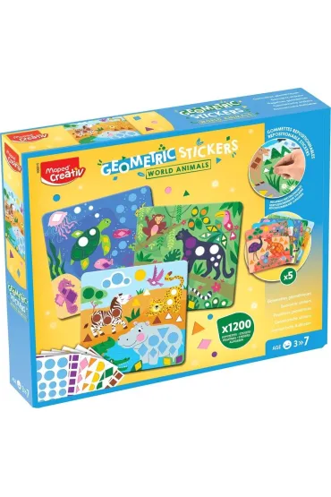 Creativ Naklejki geometryczne �wiat zwierz�t MAPED