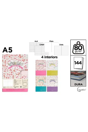 Cervantes Notatnik A5/144K magnes Thank You MIX