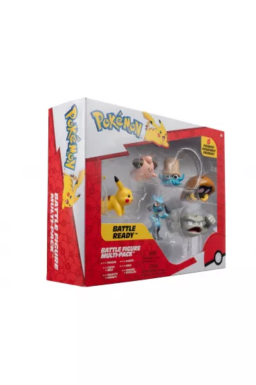 Figurki bitewne Multipack (Pikachu, Cleffa, Riolu, Geodude, Omanyte, Kabuto) Seria 7, figurki