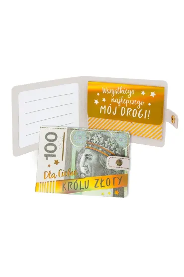 Kukartka Portfelik Dla Ciebie kr�lu z�oty banknot 100z�