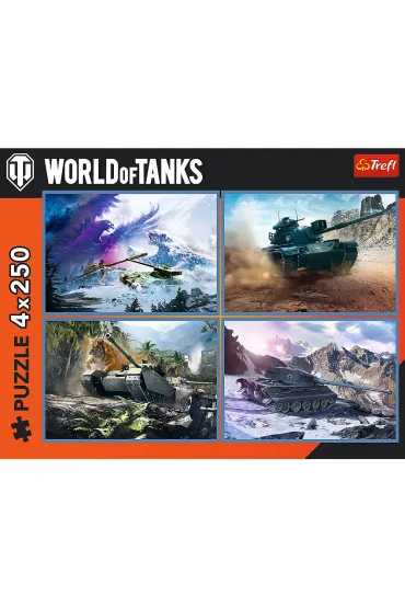 Puzzle 4x250 el. Wielka bitwa czo�g�w Trefl