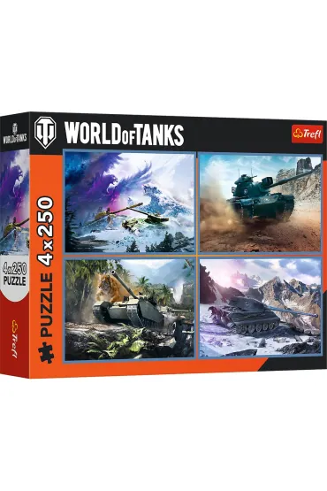 Puzzle 4x250 el. Wielka bitwa czo�g�w Trefl