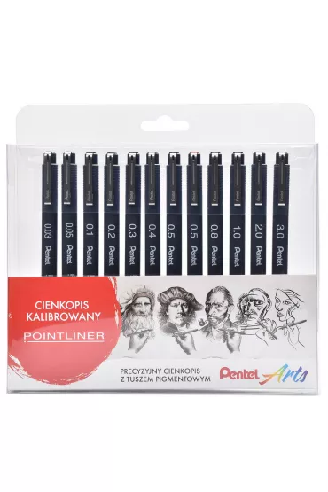 Pentel Cienkopisy kalibrowane S20P w etui 12 szt.