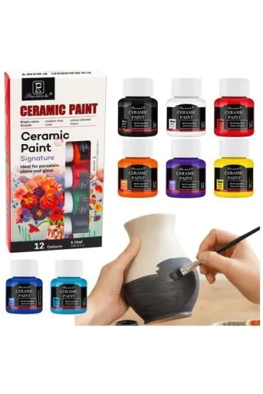 LeanToys Farby ceramiczne do porcelany, szk�a 12 kolor�w