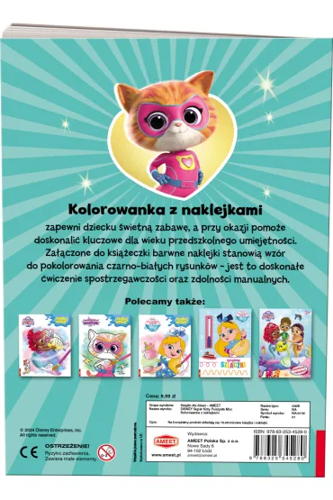 Disney Superkoty. Kolorowanka z naklejkami