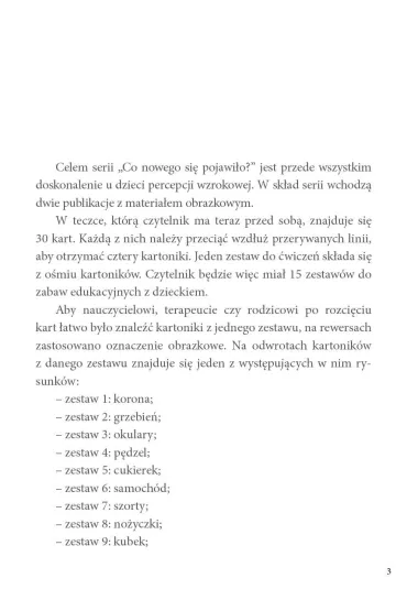 Co nowego si� pojawi�o? Materia�y do �wiczenia percepcji wzrokowej. Cz�� 1