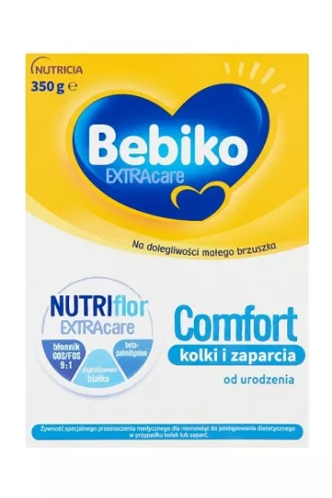 Bebiko Extra Care Comfort 1 Dietetyczny �rodek spo�ywczy dla niemowl�t na kolki i zaparcia od urodzenia 350 g