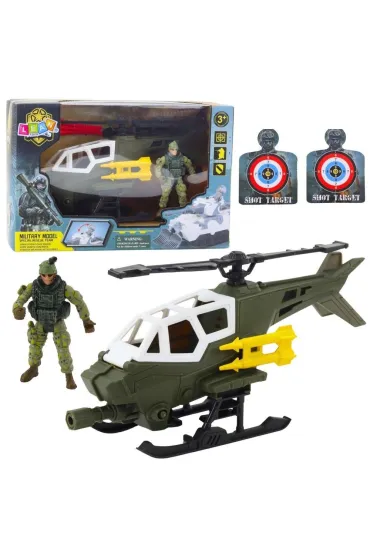 Helikopter wojskowy i figurka �o�nierza z broni�