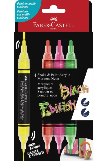 Marker akrylowy Black Edition 4kol FABER-CASTELL