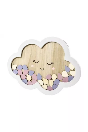 PartyDeco Drewniana ksi�ga go�ci Chmurka 30.5x43cm