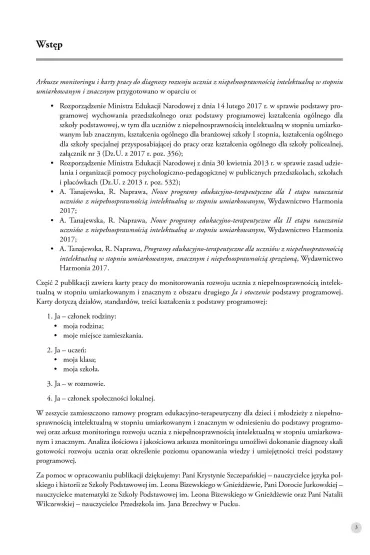 Arkusze monitoringu i karty pracy do diagnozy rozwoju ucznia z niepe�nosprawno�ci� intelektualn� w stopniu umiarkowanym i znacznym. Cz�� 2 - Alicja Tanajewska, Renata Naprawa