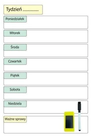 Sezona Planer magnetyczny sucho�cieralny tygodniowy 30x20