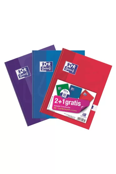 Oxford Brulion A5 Esse (2+1 gratis) kratka 96 kartek 3 szt.