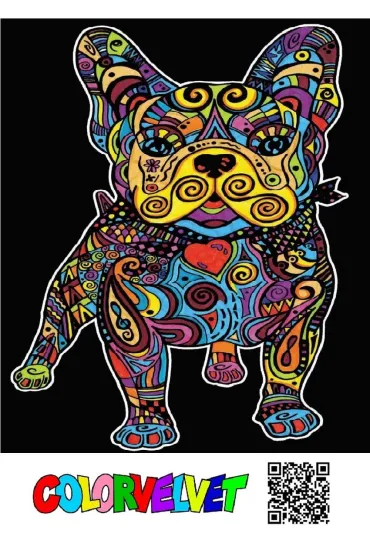 Kolorowanka Welwetowa 47x35 cm Buldog Francuski