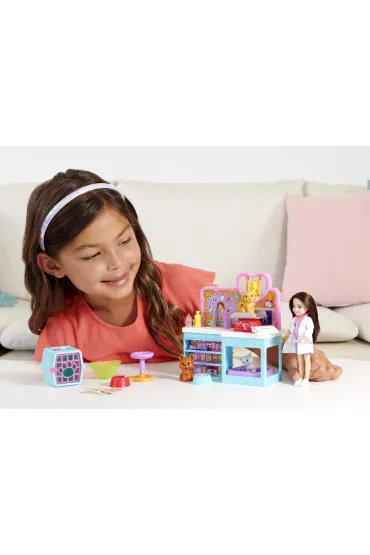 Barbie Chelsea Zestaw weterynarz + lalka Mattel