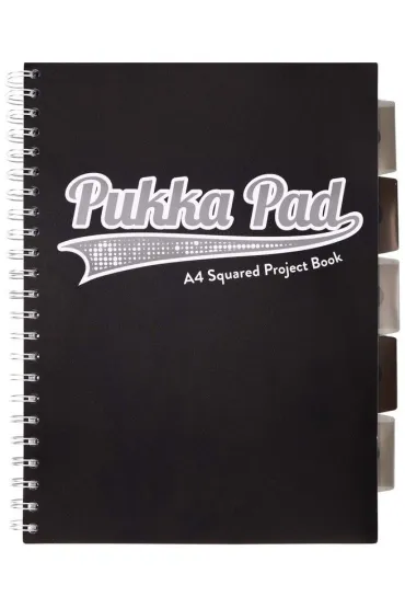 Pukka Pad Project Book A4 Black & Grey kratka, 80g 100 kartek