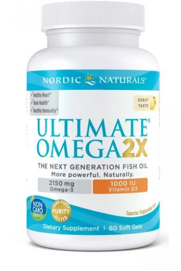 Nordic Naturals Ultimate Omega 2X with Vitamin D3 Suplement diety 60 kaps.