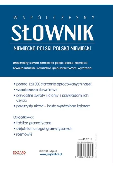 EDGARD. Niemiecki. Wsp�czesny s�ownik niemiecko-polski, polsko-niemecki - Patryk �api�ski