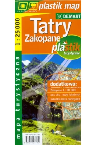 Tatry, Zakopane - mapa laminowana