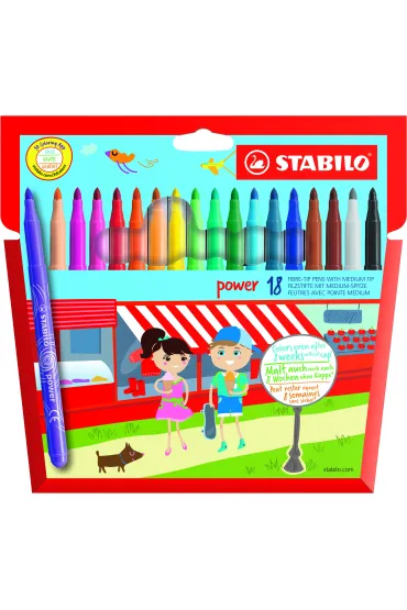 Stabilo Flamastry Power w etui 18 szt.