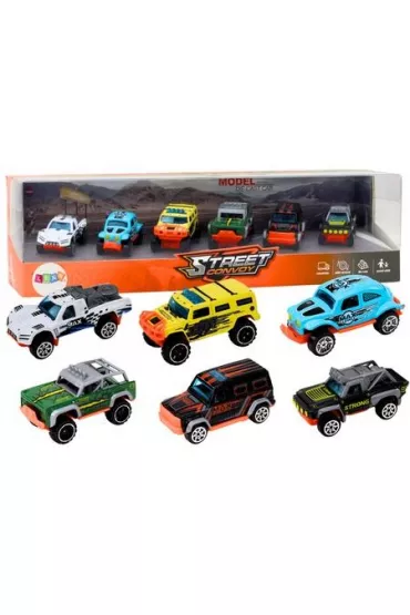 Zestaw metalowych autek terenowych 1:64 LeanToys