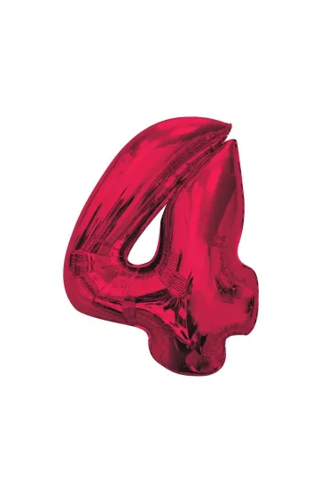 Godan Balon foliowy cyfra 4 czerwona Smart 92cm