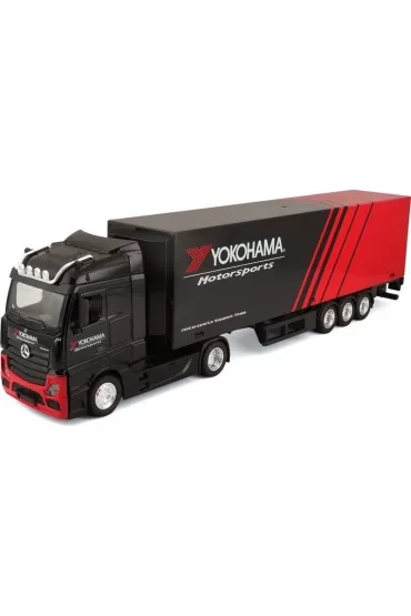 Bburago model street fire haulers with trailer mercenes benz actros gigaspace yokohama 1:43