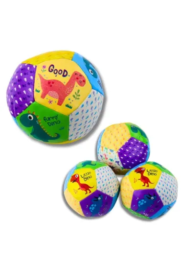 Pi�eczki mi�kkie z dinozaurami kolorowe 9cm LeanToys