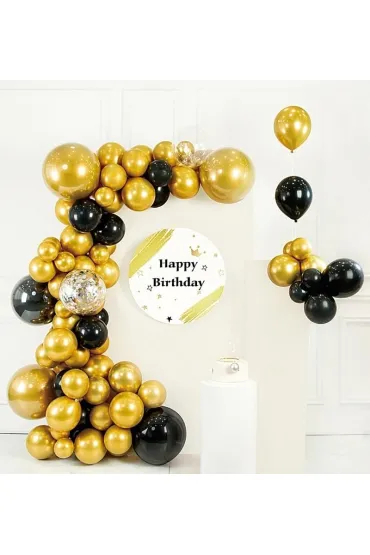 Zestaw balon�w z�oty 73 szt PARTY GO - 85cm, niebieskie, Zestaw balon�w Party Go, 7 szt