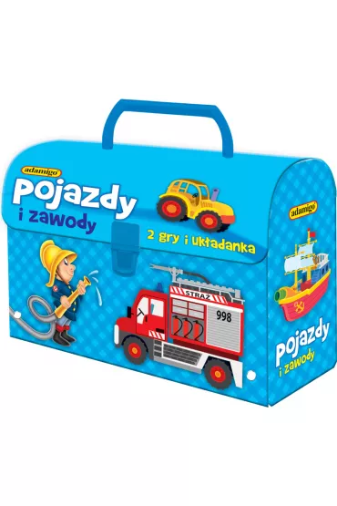 Pojazdy i zawody. Zestaw w kuferku Adamigo