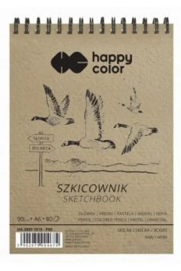 Happy Color Szkicownik na spirali PTAKI, A6, 90g, 80 arkuszy 80 kartek