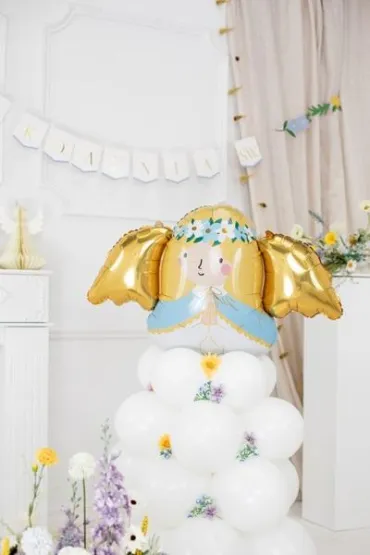 PartyDeco Bukiet balon�w Anio� bia�y 140x70cm