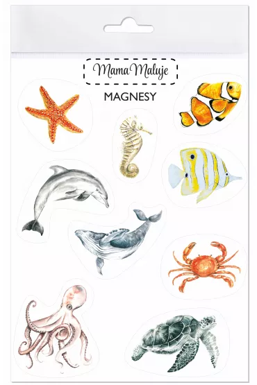 Mama Maluje Magnesy Zwierz�ta m�rz i ocean�w 9 szt.