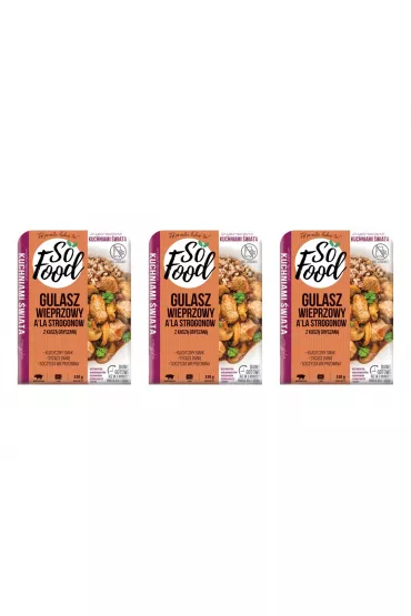 So Food Gulasz wieprzowy ala Strogonow z kasz gryczan zestaw 3 x 330 g