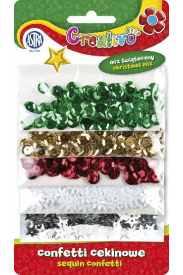 Astra Confetti cekinowe k�ka na blistrze - mix 5 wzor�w �wi�tecznych 1000 szt.