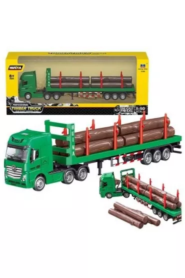 Ci�ar�wka transport drewna zielona 1:50 LeanToys