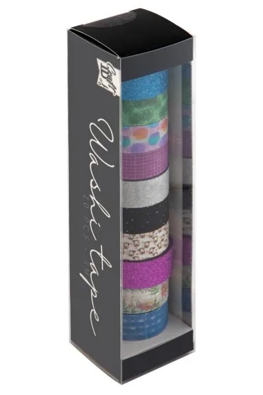 Icom Polska Zestaw ta�m dekoracyjnych Washi 1,5 cm x 3 m x 10 szt.