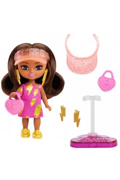 Lalka Barbie Extra Mini Minis brunetka czapka z daszkiem Mattel