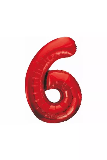 Godan Balon foliowy Cyfra 6 czerwony 85cm