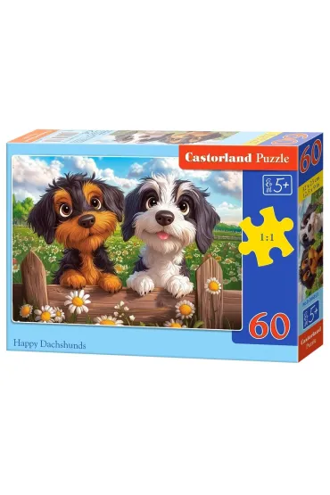 Puzzle 60 Happy Duchhunds CASTOR Castorland