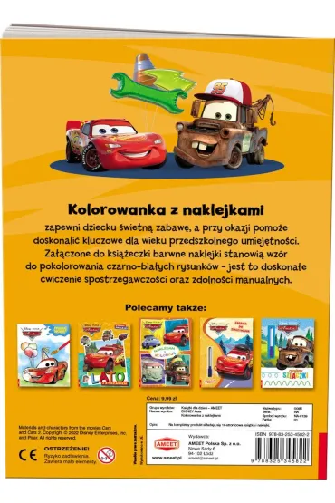 Auta. Kolorowanka z naklejkami